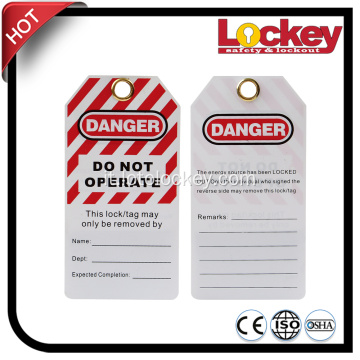 Sicurezza Tag di avvertimento in PVC Blocco tag Tagout Tag